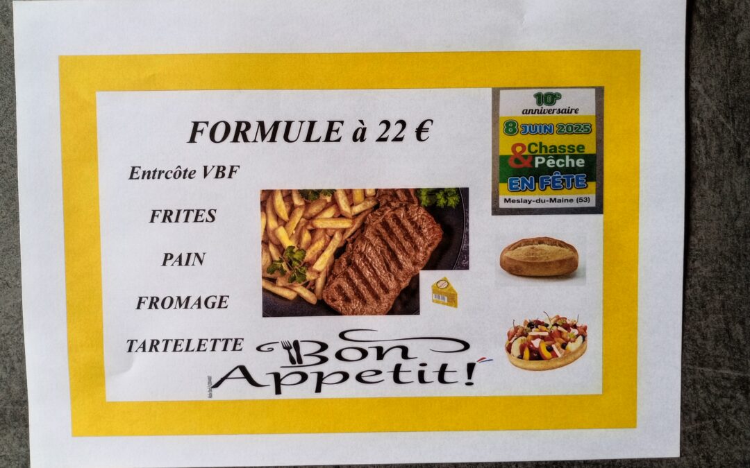 Restauration, Entrecôte – frites 22 €
